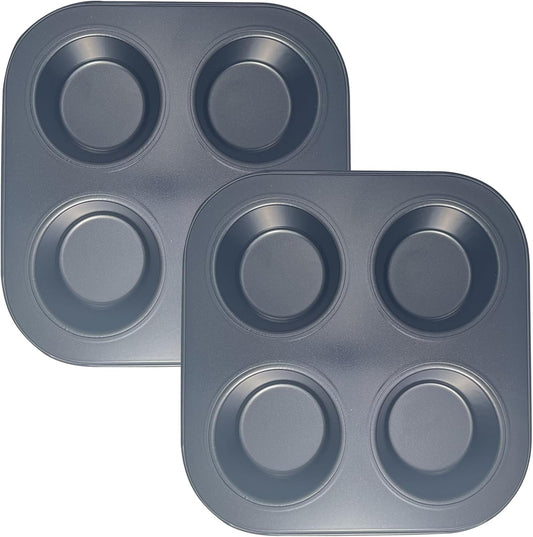 Air Fryer Muffin Pan, Nonstick Cupcake Baking Pan for Counter Top Oven Small Oven, Black, 2 Pack