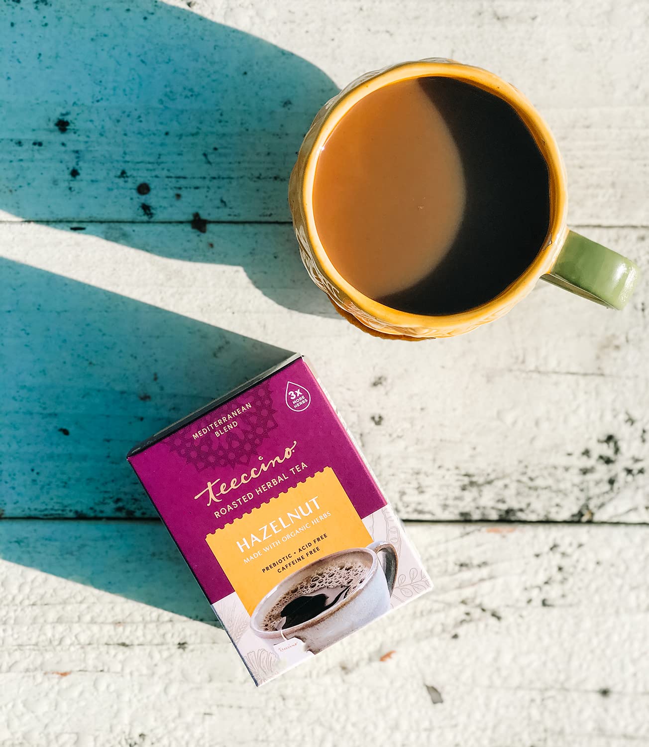 Teeccino Hazelnut Herbal Tea - 25 Tea Bags - Rich & Roasted Herbal Tea That’s Caffeine Free & Prebiotic for Natural Energy,