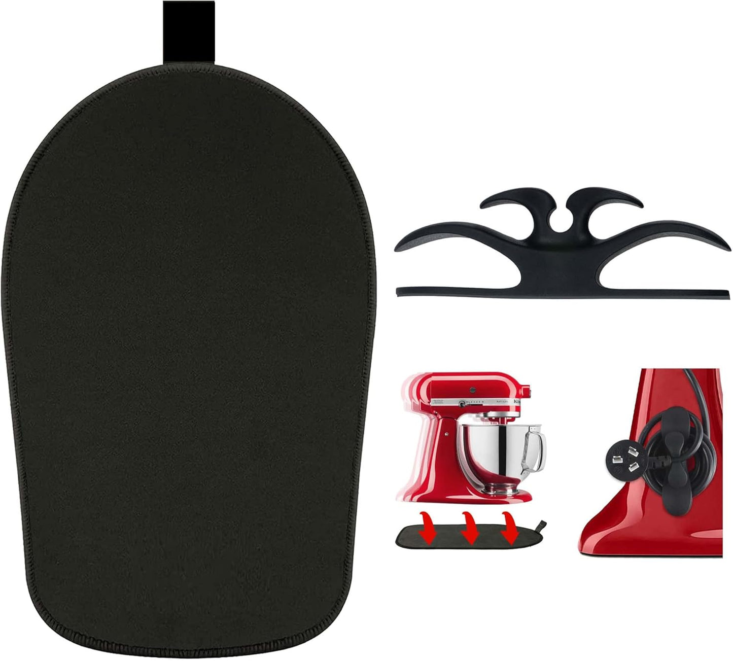 Sliding Mat for Kitchenaid Mixer, Mixer Mover Slider Mat Pad for Kitchenaid 4.5-5 Qt Tilt-Head Stand Mixer, Kitchen Appliance Slider Mat, Kitchen Aid Mixer Accessories with Black Kitchen Accessory