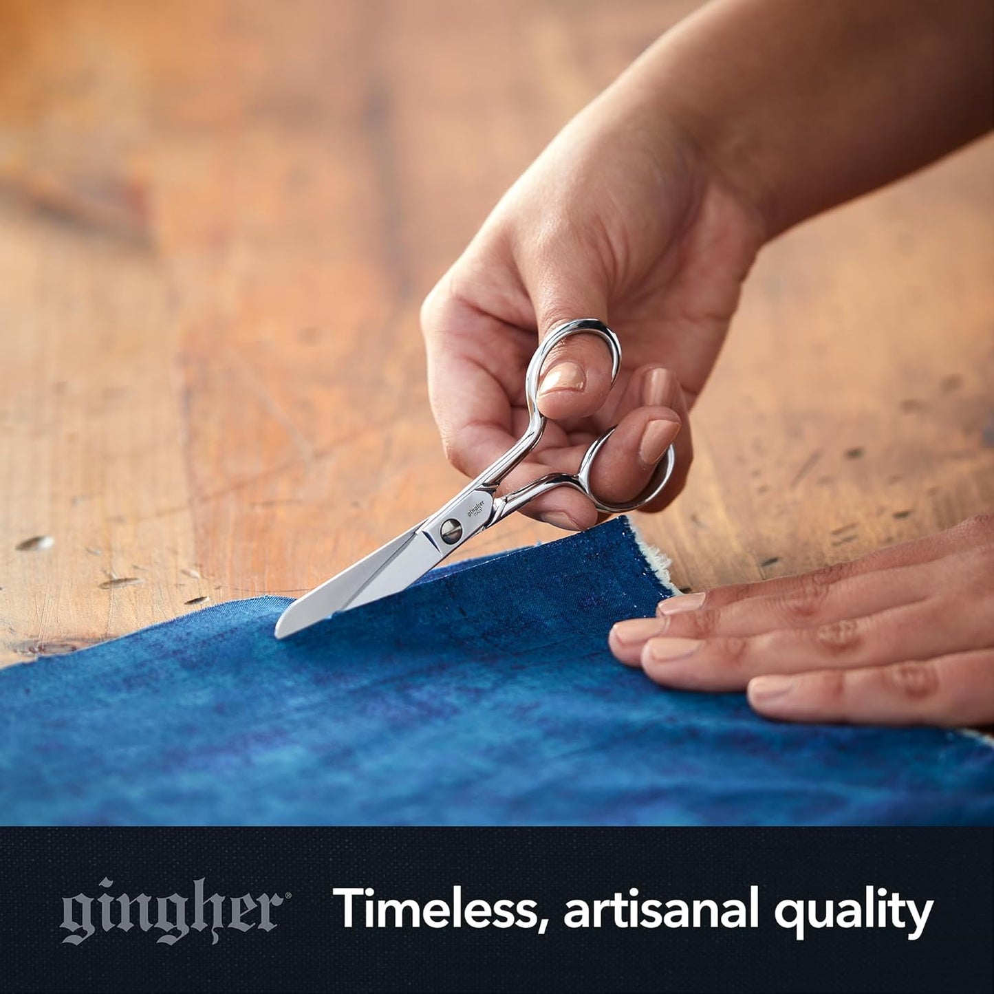 Gingher 5" Fabric Scissors, Premium Forged Steel Fabric Shears, Sharp Knife Edge Sewing Scissors for Cutting Cloth with Protective Sheath, Ambidextrous Design