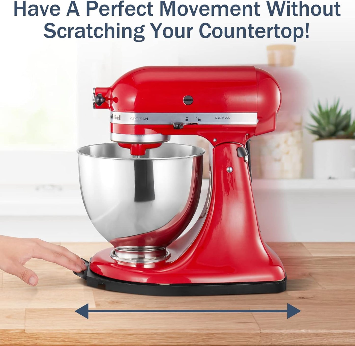 Mixer Sliding Tray for KitchenAid 4.5-5 Qt Tilt-head Stand Mixer - Metal Rolling Tray Kitchen Countertop Appliance Slider Storage Moving Caddy with Wheel for Kitchen Aid 4.5-5 Qt Mixer