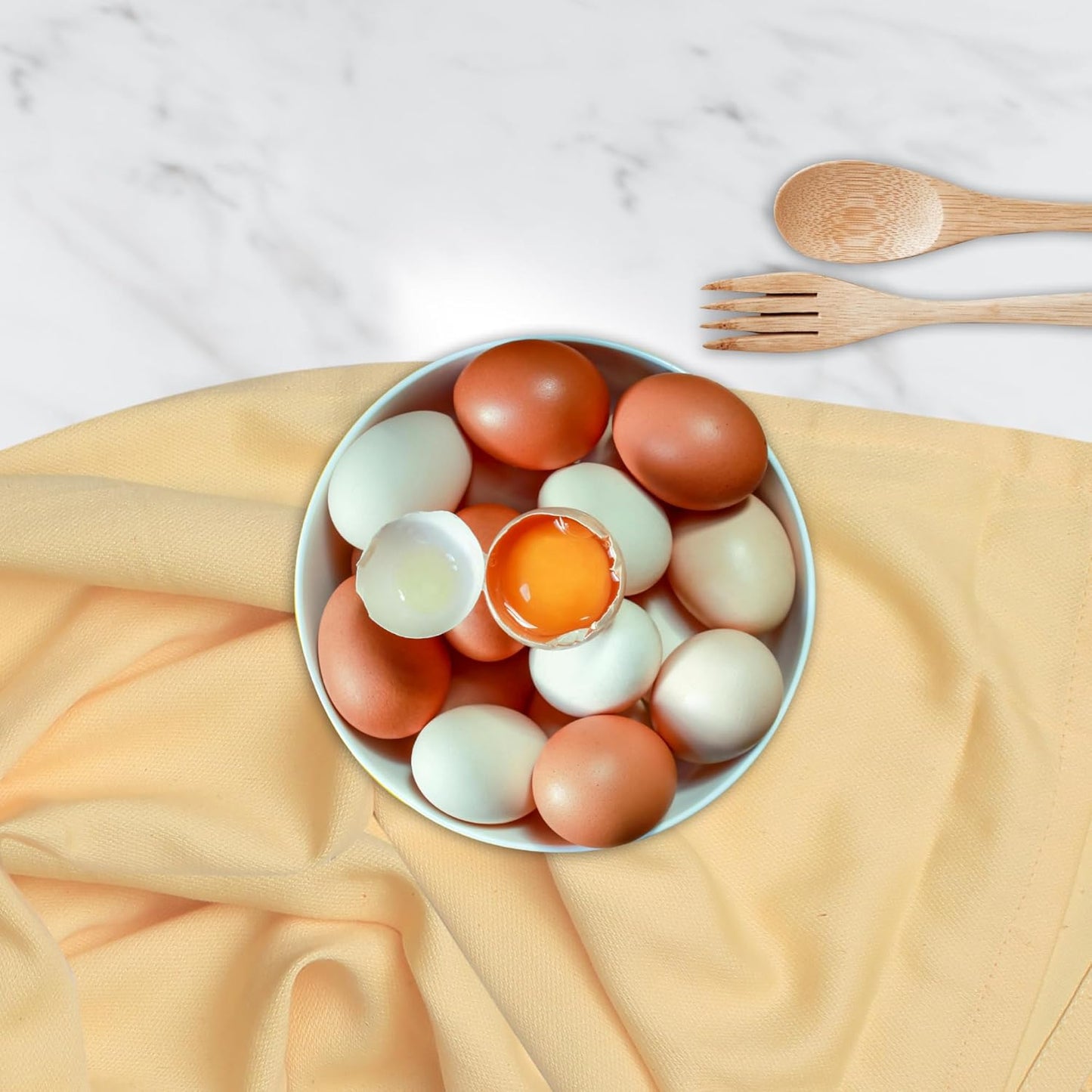 Urban Villa Kitchen Towels Solid Light Yellow Towels Set of 6 20" X30” 100% Cotton Highly Absorbent Quick Drying Dish Cloths & Dish Towels Thanksgiving Fall Tea Towels with Hanging Loop Towels