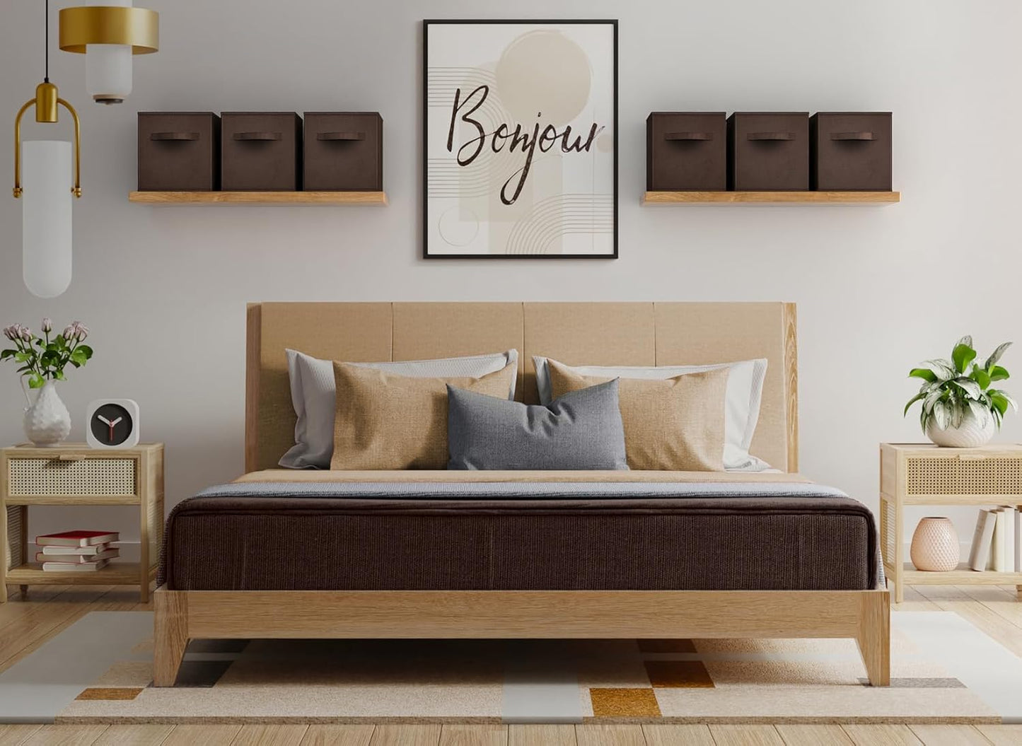 Sorbus Fabric Storage Cubes - 6 Foldable Storage Bins for Organizing Pantry, Cubbies, Toy Box - Clothes Storage & Closet Organizer - 13 Inch Collapsible Cube Baskets for Shelves with Handle