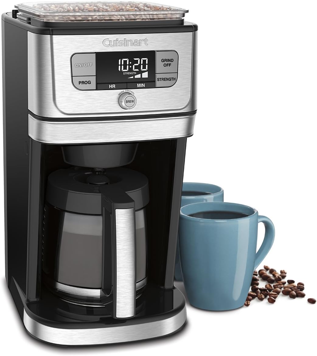 Cuisinart DGB-800C Fully Automatic 12-Cup Burr Grind & BrewTM Coffeemaker, Black/Silver, 1 Count, Silver