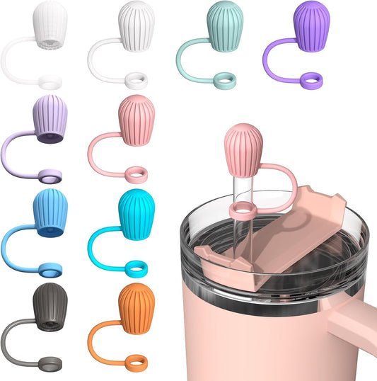 YOELIKE 10PCS Straw Cover Cap for 6 to 12mm Straw of Stanley, Simple Modern, Yeti, Owala, Hydro Flask, Reduce, and All Brands Tumbler Straw, Dishwasher Safe, BPA Free and Dust Proof
