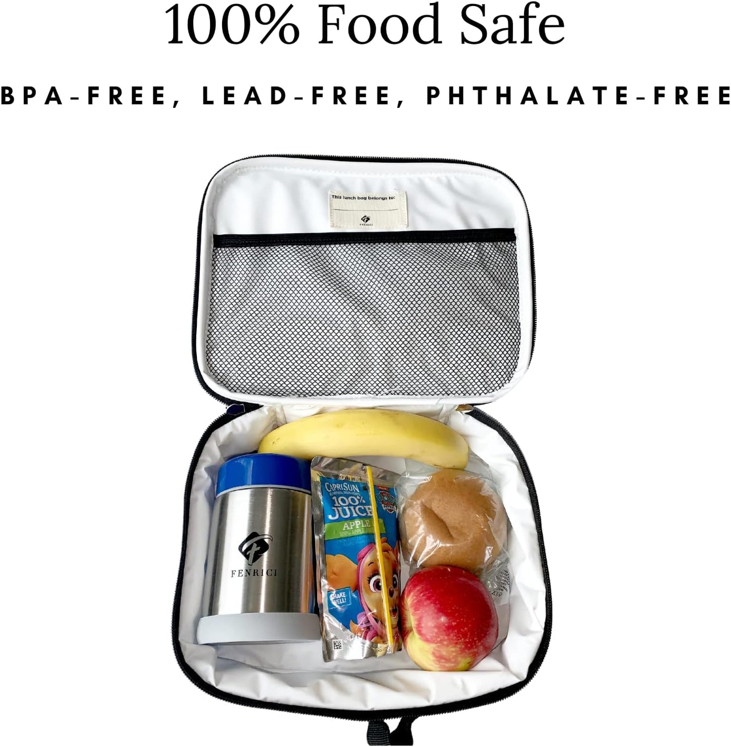 Fenrici Tie Dye Lunch Box for Boys, Girls, Kids Insulated Lunch Bag for School, Soft Sided Compartments, Spacious, BPA Free, Food Safe,10.8in x 8.5in x 2.8in, Tie Dye, Blue