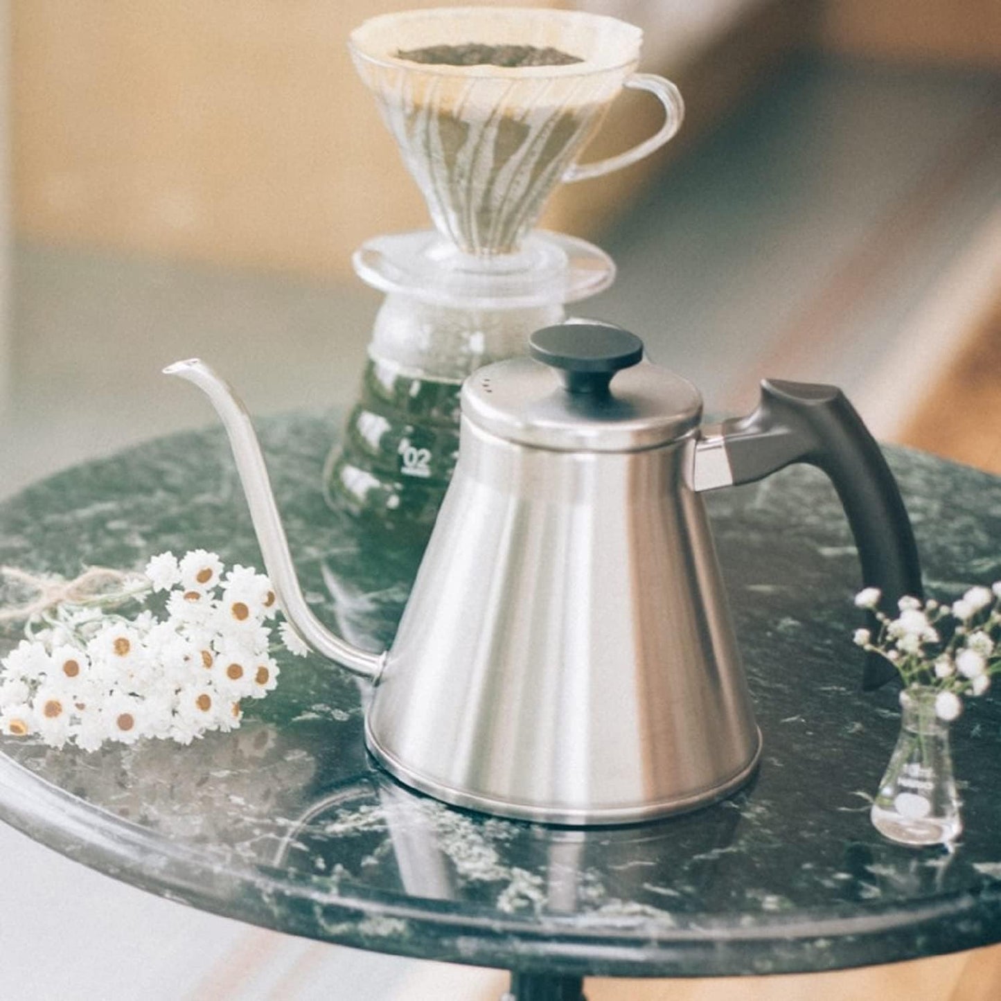 Hario V60 "Fit" Gooseneck Drip Kettle, 1200ml, Silver