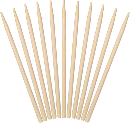 Minisland Premium 5.5 Inch Bamboo Skewers 5mm Thick Short Semi-point Caramel Candy Apple Corn Dog Sticks 100 Counts -MSL168
