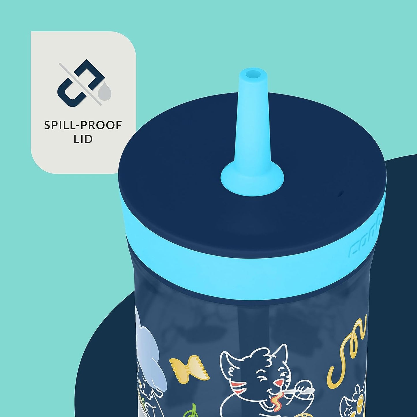 Contigo Kids’ Leighton Straw Tumbler with Spill-Proof Lid 14oz. 2 Pack Blueberry & Jade