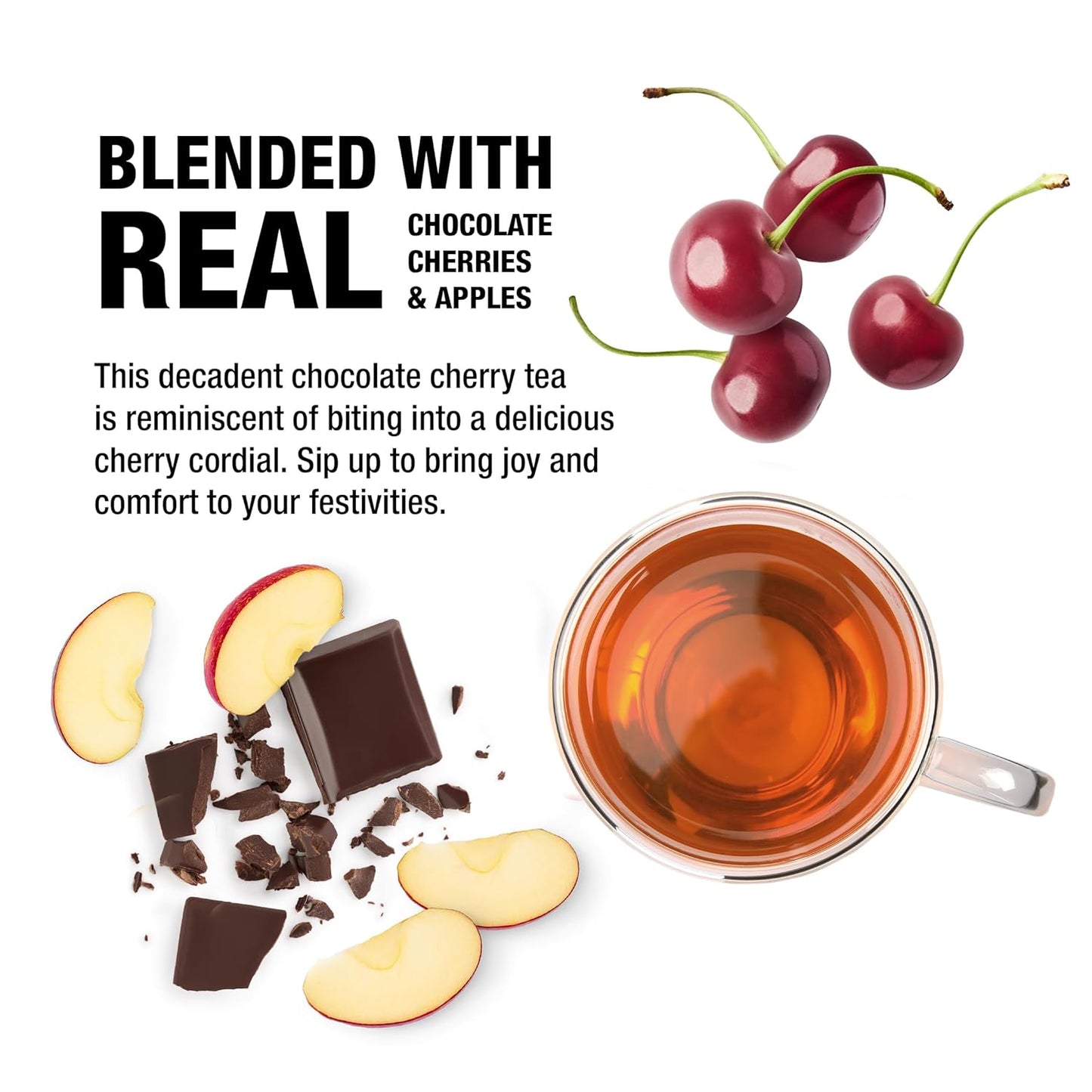 Tiesta Tea - Merry Cocoa Cherry Loose Leaf Tea, Chocolate Cherry Herbal Blend, Non-Caffeinated, Hot or Iced, Makes up to 200 Cups in Resealable Bulk Pouch, 16 Ounce