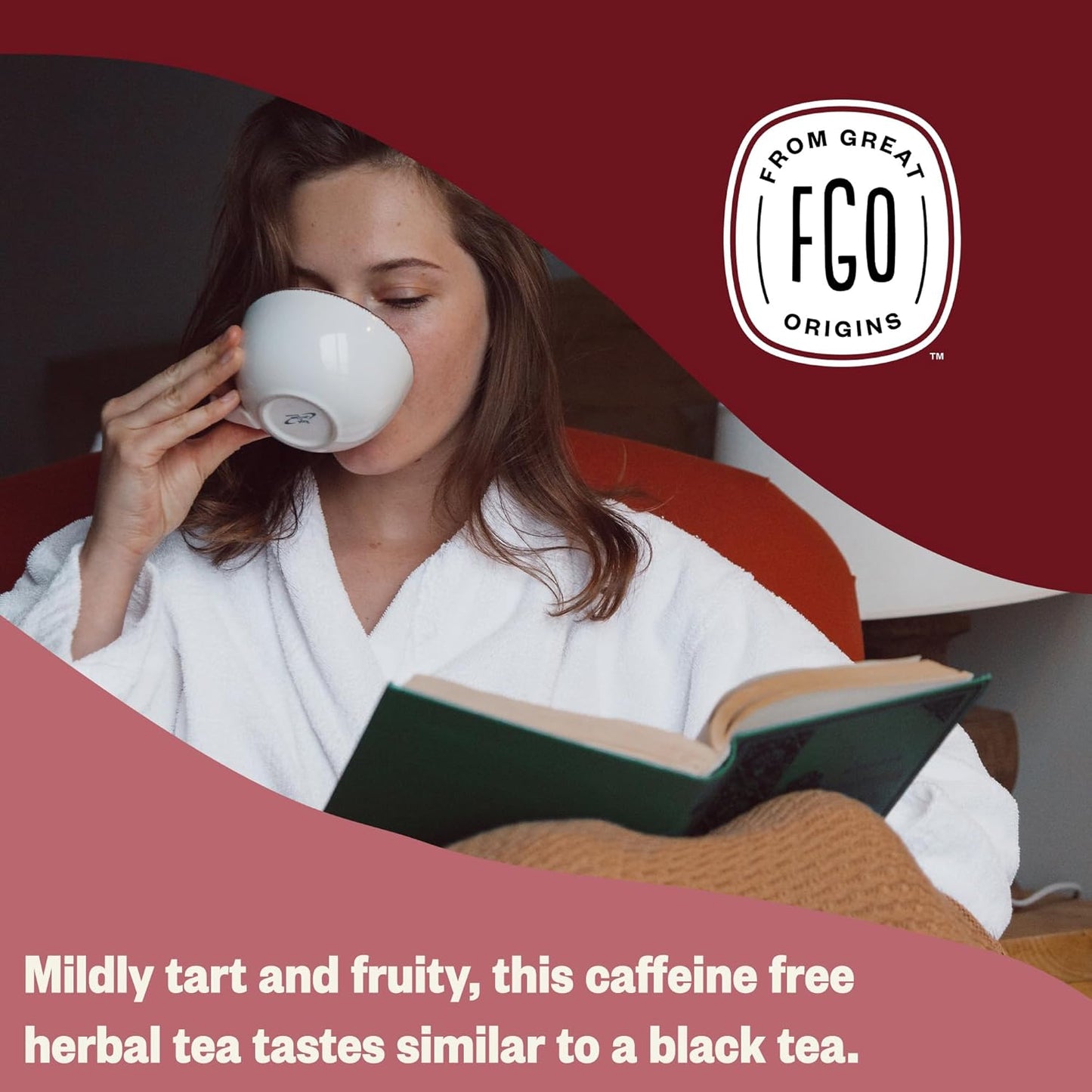 FGO Organic Red Raspberry Leaf Herbal Tea, 40 Count, Eco-Conscious Tea Bags, Caffeine Free (Pack of 1)