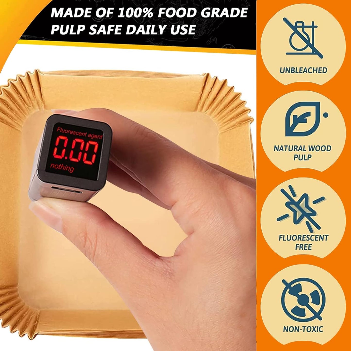 Air Fryer Paper Liners for Instant Pot Vortex Plus 4QT, 7.9 Inch Air Fryer Parchment Paper Liners for Chefman 4Qt Air Fryer, Non-Stick Air Fryer Paper Pads Oil Resistant