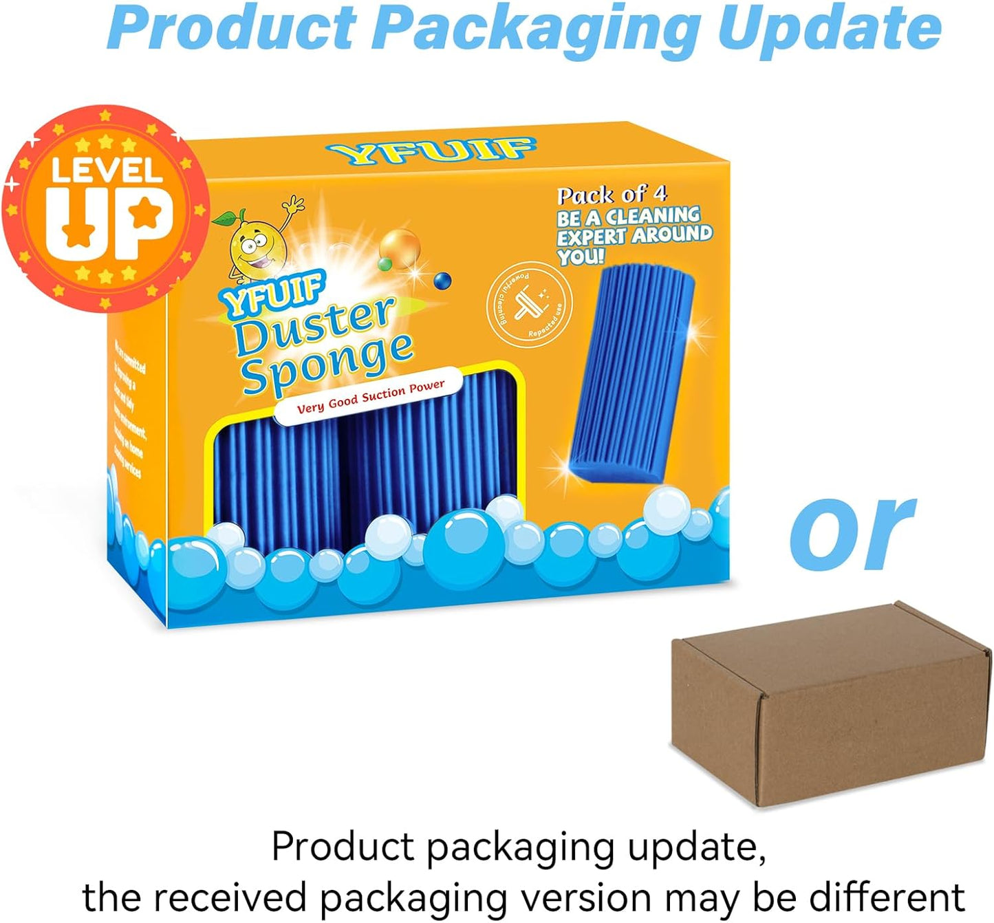 4 Pack Damp Clean Duster Sponge, Magic Sponge Eraser for Household Cleaning, Reusable Dusters Cleaning Supplies for Housekeeping, Dish, Blinds, Glass, Baseboards,Window Track Grooves and Faucets