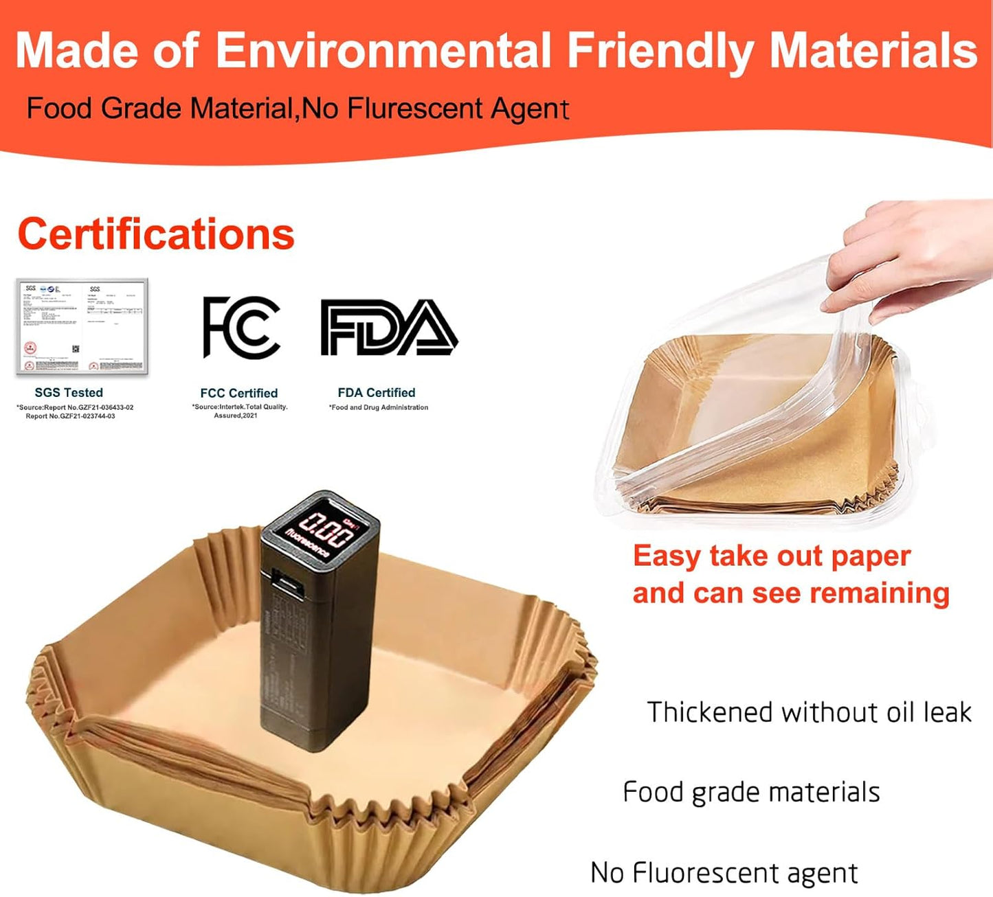 Air Fryer Liners Disposable for Instant Pot Vortex Plus 6QT XL Air Fryer, Instant Pot 6 QT Air Fryer Liners, 200Pcs Parchment Paper Liners for 6-8qt Air Fryer