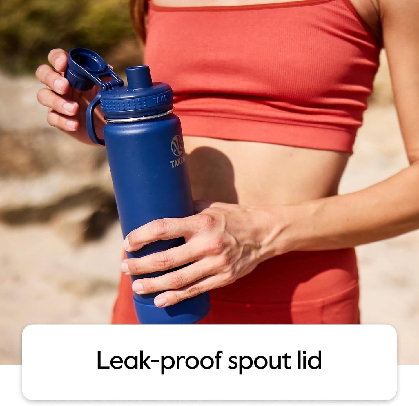 Takeya Actives Water Bottle with Spout Lid - Bottle with Double Stainless Steel Insulation - Dishwasher Safe & BPA-Free - Bottle with Spout Lid & Removable Bumper - 32 oz, Watermelon