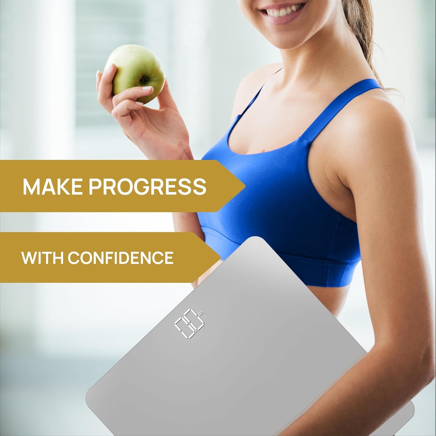 INEVIFIT Bathroom Scale, Highly Accurate Digital Bathroom Body Scale, Measures Weight up to 400 lbs. Includes Batteries