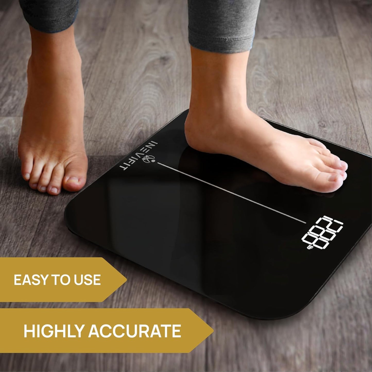 INEVIFIT Premium Bathroom Scale, Highly Accurate Digital Bathroom Body Scale, Precisely Measures Weight up to 400 lbs