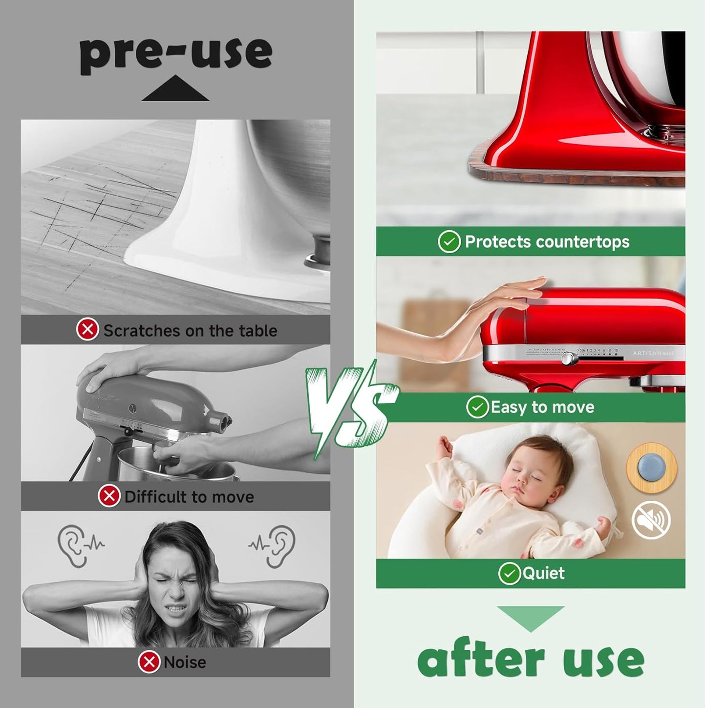 Mixer Slider Compatible with Kitchen aid Mini 3.5 Qt Tilt-Head Stand Mixe - Kitchen Countertop Storage Mover Sliding Caddy for Kitchen Aid Artisan Mixer (3.5 QT - Brown)