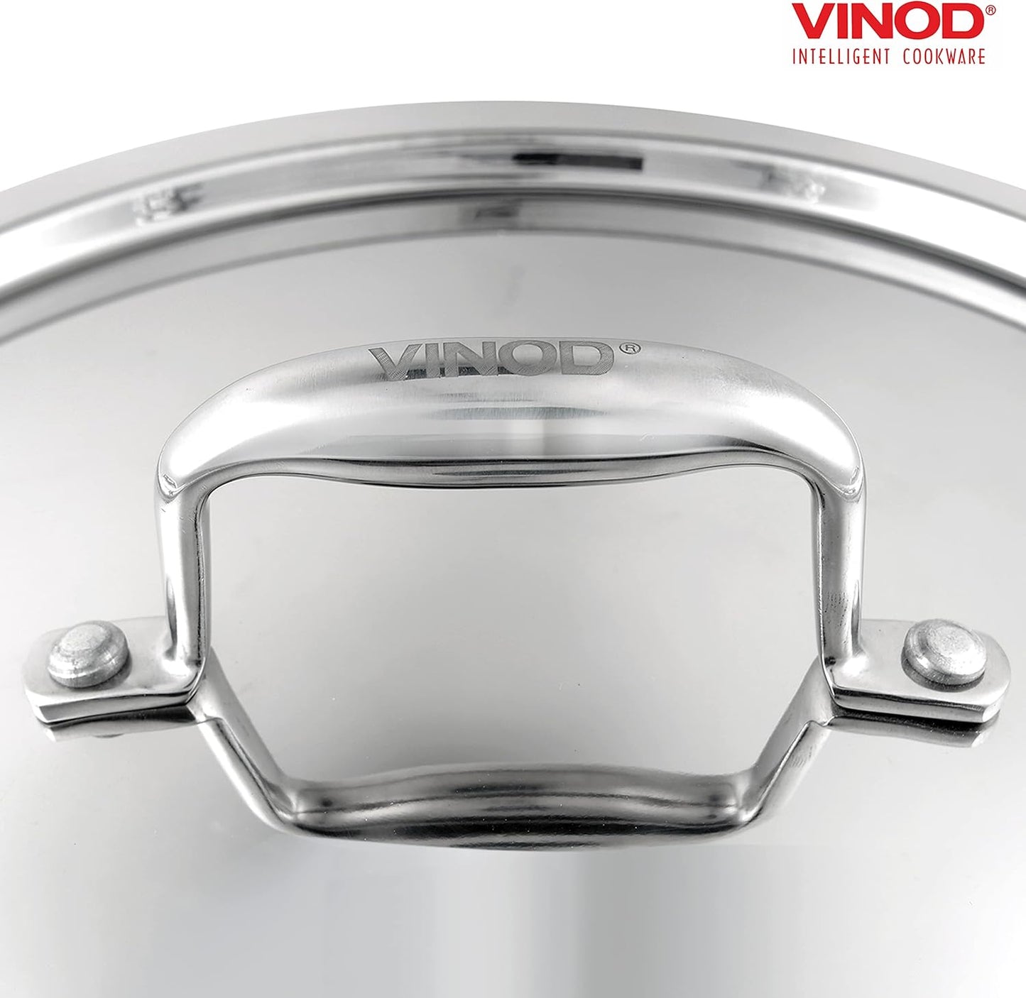 Vinod Platinum Triply Stainless Steel Kadai | Suitable For Indian Cooking, Sauces, Stews, Soups | Extra Deep Kadai With Lid | Induction, Electric Friendly (26cm)
