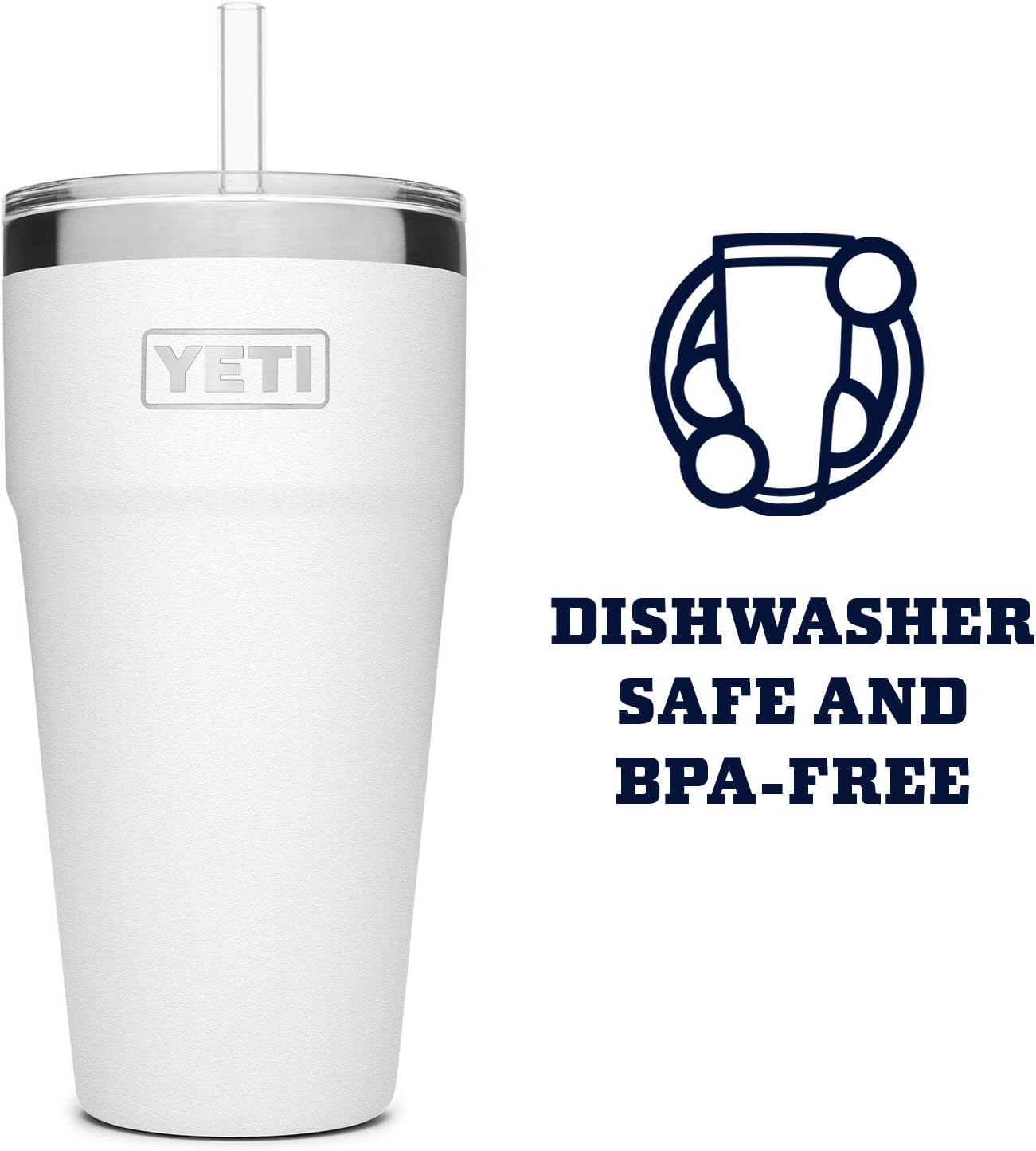 YETI Rambler 26 oz Straw Cup, Vacuum Insulated, Stainless Steel with Straw Lid