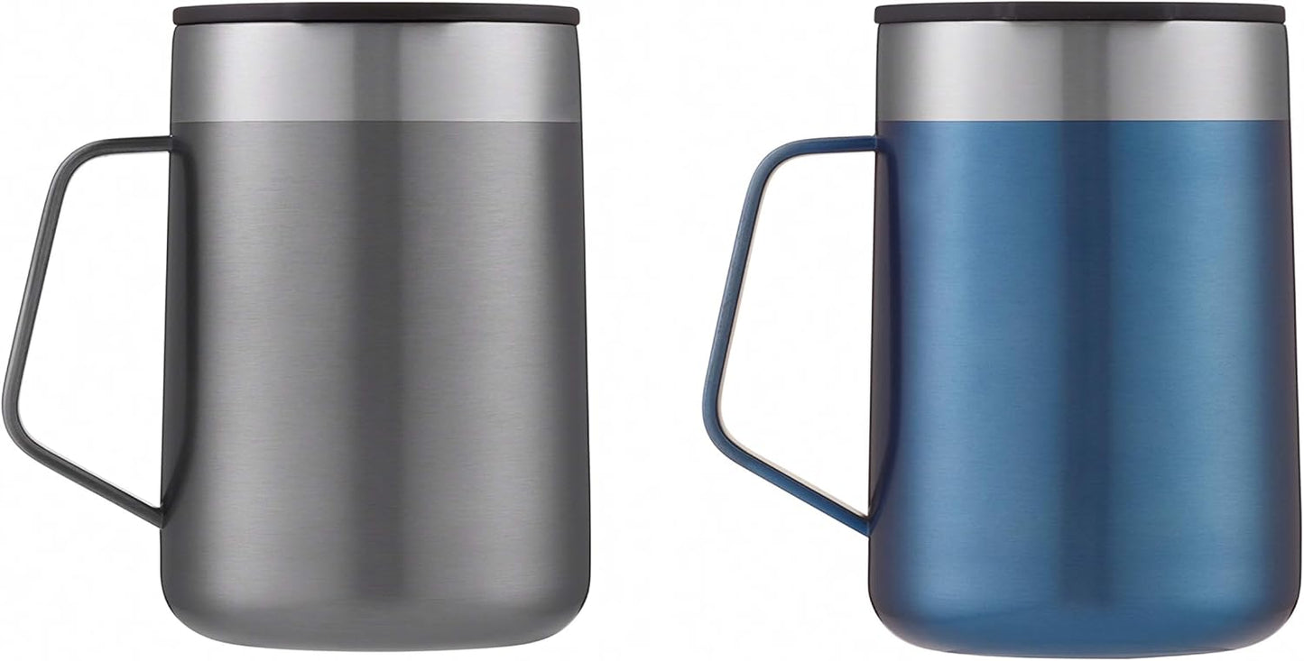 Contigo Streeterville Stainless Steel 14oz Travel Mug | Vacuum-Insulated | Splash-Proof Lid | Comfort Handle | Sake & Blue Corn | Pack of 4