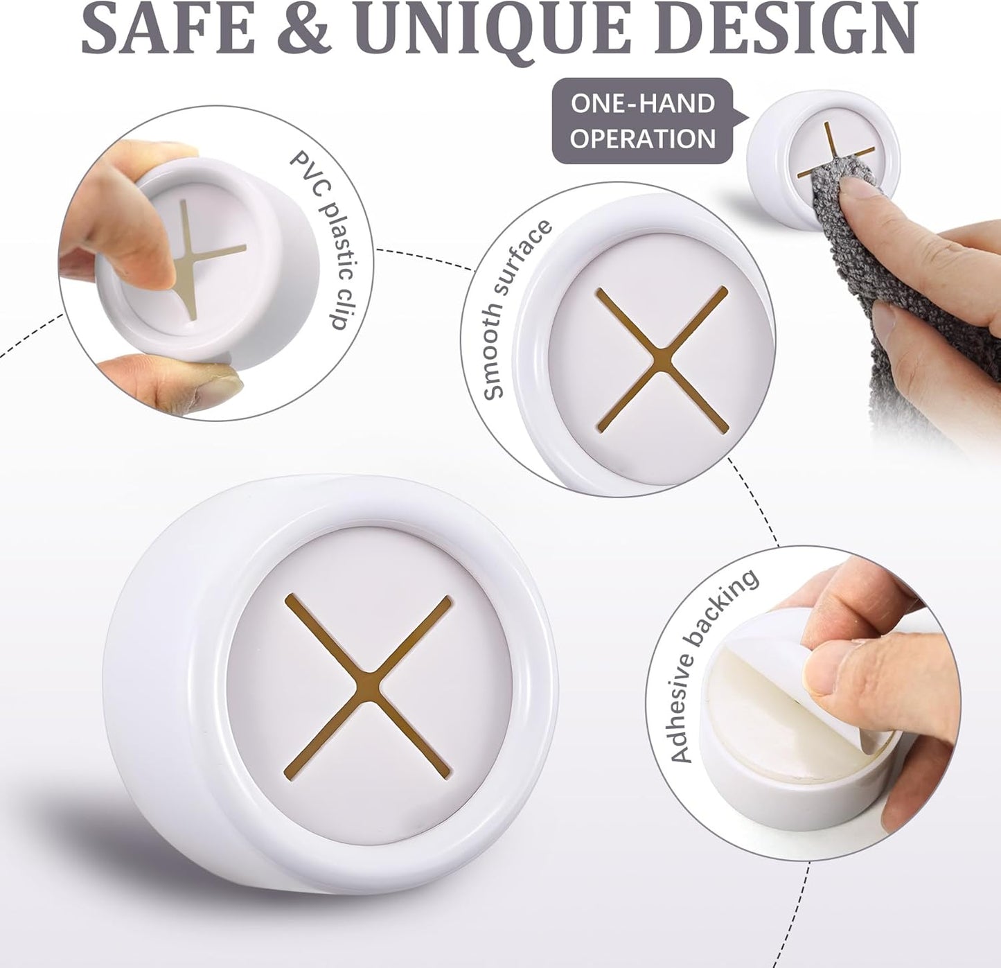 3 Pieces Kitchen Towel Hooks Round Adhesive Dish Towel Hook Premium Chrome Finish & Easy Installation Wall Mount Hand Towel Hook Ideal as Bathroom, Shower or Outdoor Towel Holders (White)