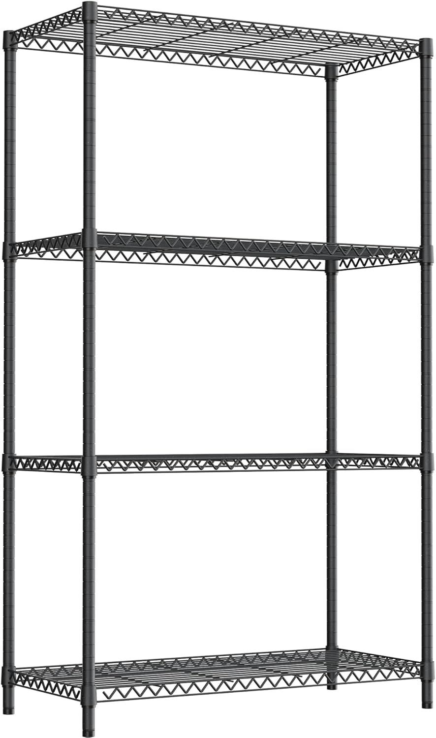 Standing Shelf Units Wire Rust-Proof Outdoor Storage Shelving 4-Tier Utility Shelving Unit for Garden Home,Kitchen,Office Dark Grey 17.7" D x 35.5" W x 59.4" H