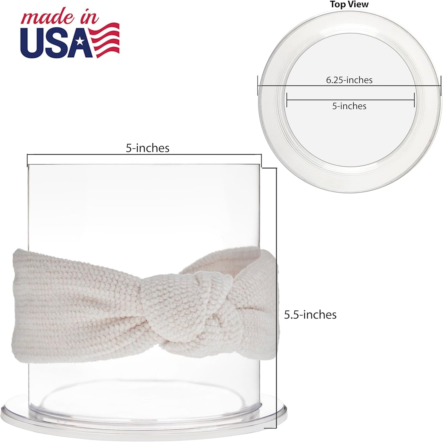 STORi Bella 2-Pack Headband and Scrunchie Holder | Clear Plastic Organizer Display Stand | Holds Hair Ties, Accessories, and Jewelry | Made in USA