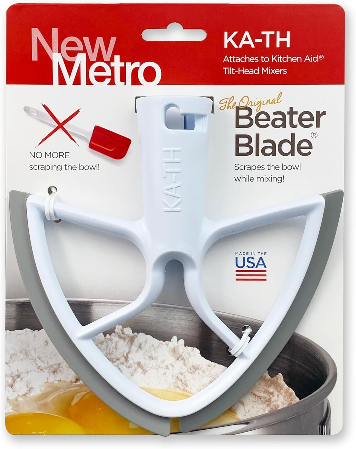 New Metro KA-TH Original Beater Blade Works w/ KitchenAid 4.5 - 5 Qt Tilt-Head Stand Mixers, Grey