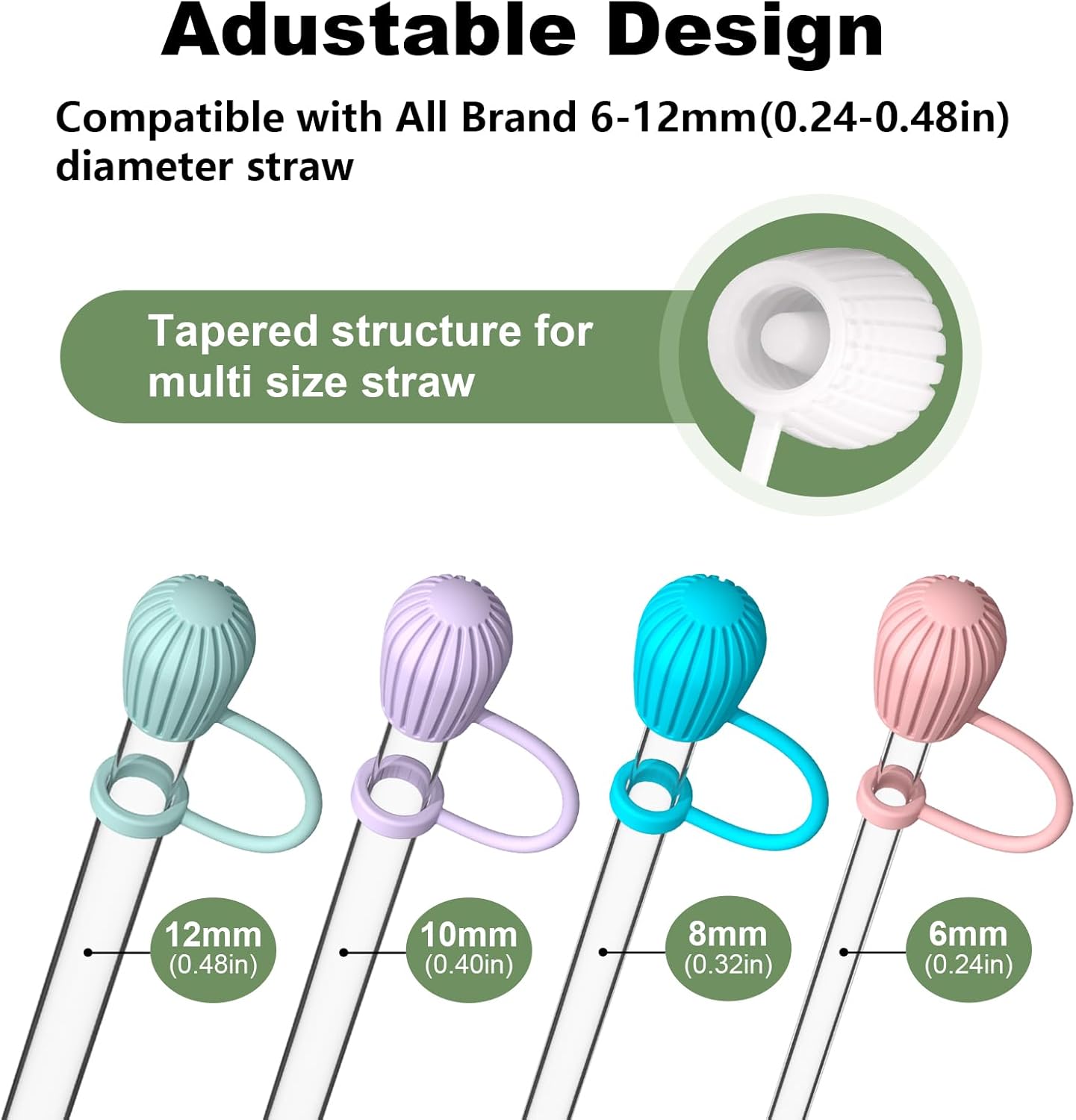 YOELIKE 3PCS Straw Cover Cap for 6 to 12mm Straw of Stanley, Simple Modern, Yeti, Owala, Hydro Flask, Reduce, and All Brands Tumbler Straw, Dishwasher Safe, BPA Free and Dust Proof