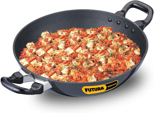 Hawkins Futura 2.5 Litre Deep Fry Pan, Non Stick Kadai, Round Bottom Kadhai, Black (NK25)