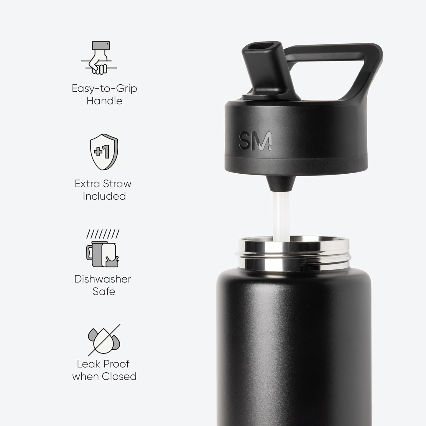 Simple Modern Kids Summit Water Bottle with Straw Lid | 18oz Stainless Steel Cup Insulated Tumbler for Boys, Girls, School | Outer Space