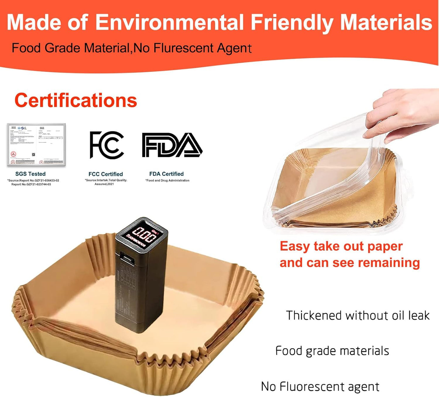 4 qt Air Fryer Liners, Chefman Air Fryer Liners, Disposable 4qt Air Fryer Liner for GreenLife 4.5 QT Cuisinart Airfryer, Non-stick Parchment Paper for Frying, Baking- Unbleached(120Pcs)