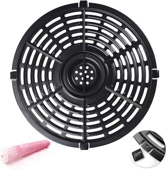 5QT Round Air Fryer Grill Crisper Plate Tray for PowerXL Gowise USA Air Fryers, 8.74IN Upgraded Double-layer Coating Air Fryer Grill Plate Pan Griller Rack Grate Insert for 5 Quart Air Fryers