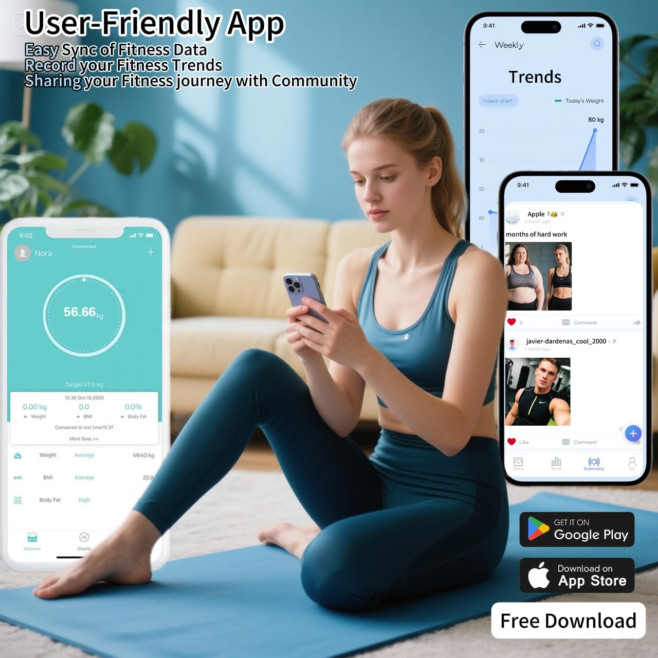 Digital Bathroom Scale, Accurate to 0.1lb/0.05kg Auto-calibrated, 25 Essential Body Composition Analysis BMI, Body Fat, Multi-Frequency tech, Smart Scale for Body Weight, Weighing to 400lb