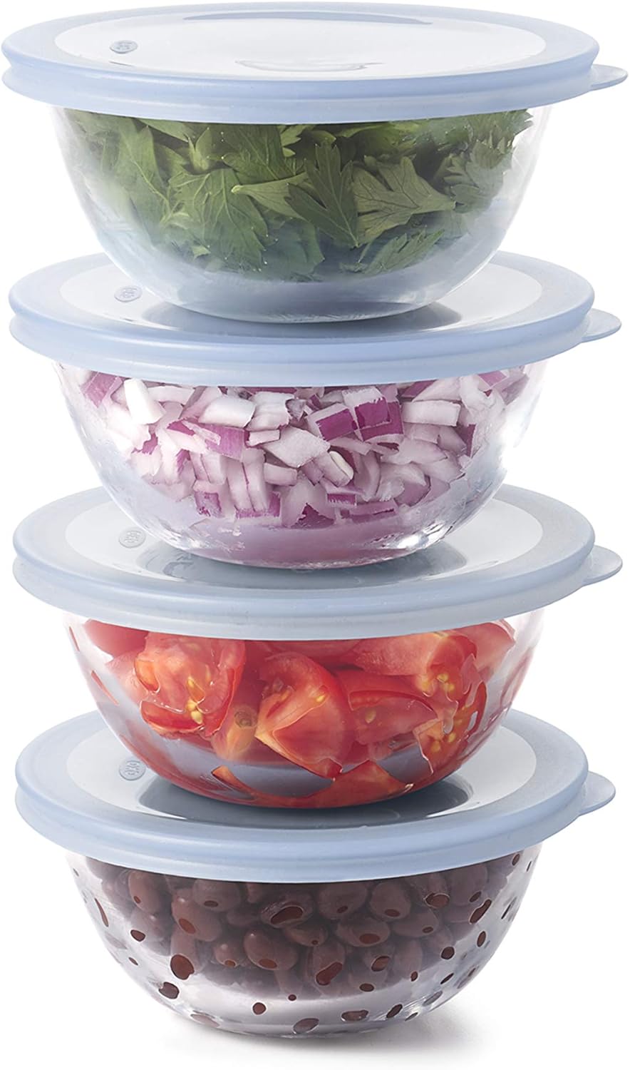 OXO 11205500 Good Grips 8-Piece Glass Prep Bowl Set, One Size, Clear