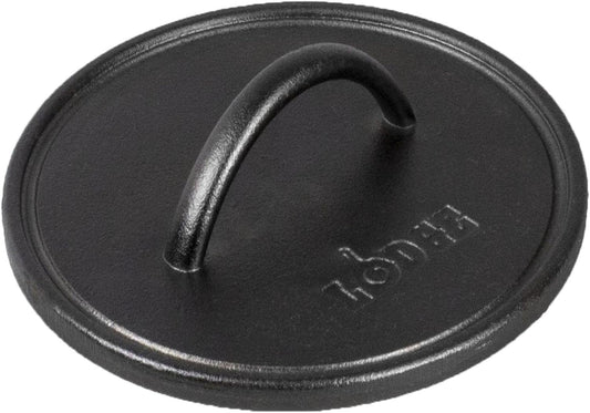Lodge Pre-Seasoned Round Cast Iron Press - Cast Iron Griddle Press for a Restaurant-Quality Sear - Unparalleled Heat Retention - Use on the Stove or the Grill - 8 Inch