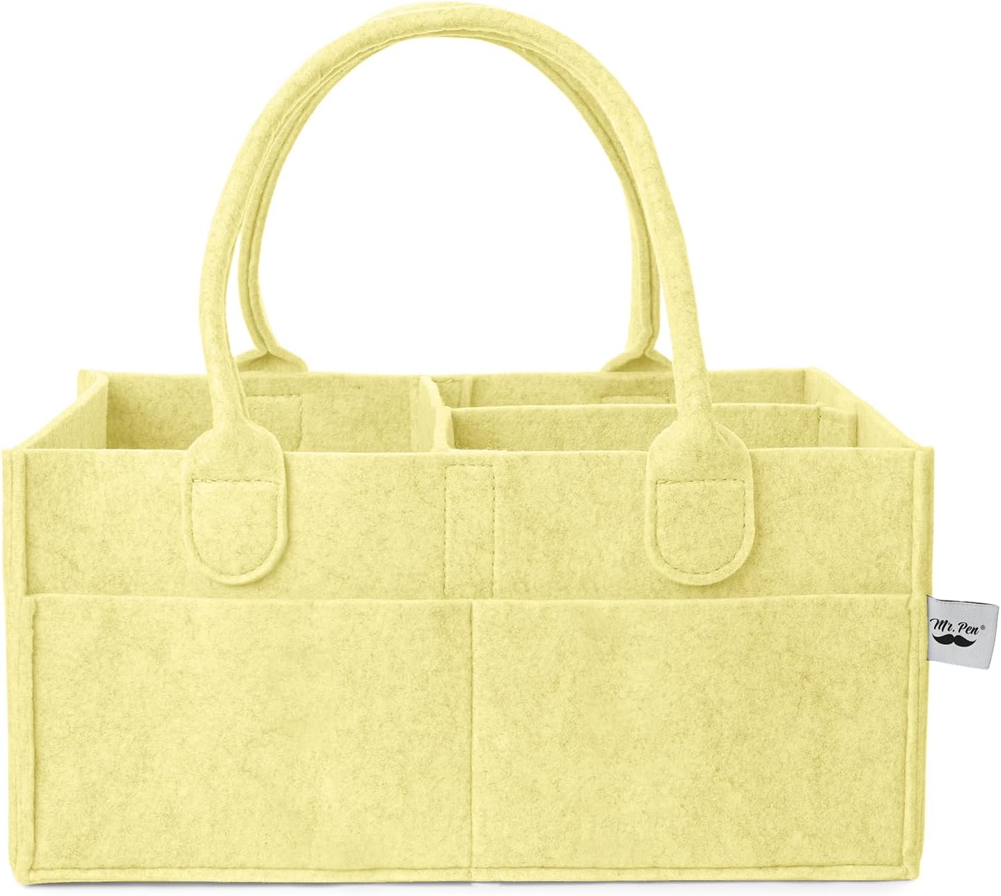 Mr. Pen- Baby Diaper Caddy Organizer, Lemon Glow, Baby Caddy Organizer with Handle, Compact Size, Collapsible & Portable