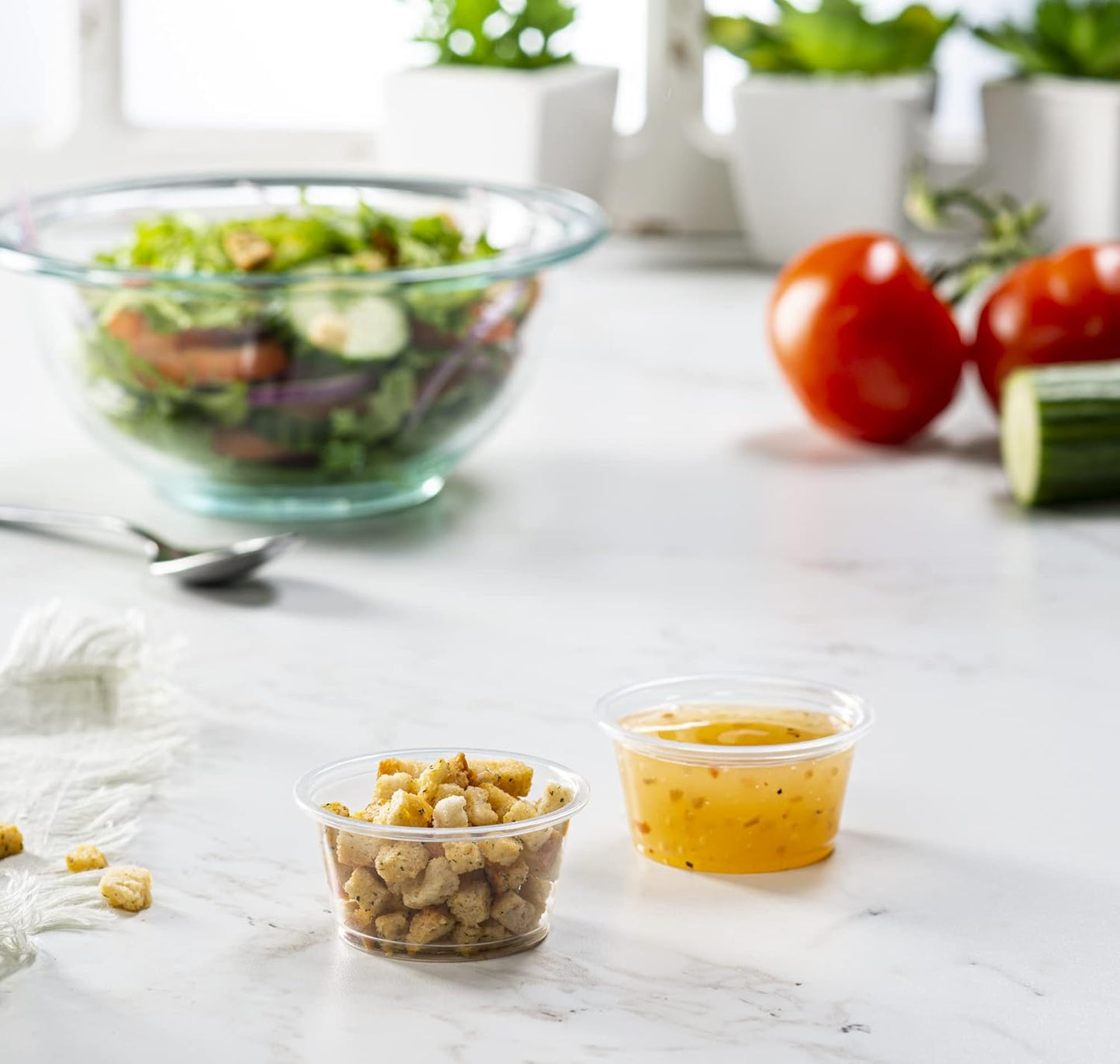 [2 oz - 200 Cups Clear] Diposable Plastic Portion Cups No Lids, Small Mini Containers For Portion Controll, Jello Shots, Meal Prep, Sauce Cups, Condiments, Medicine,