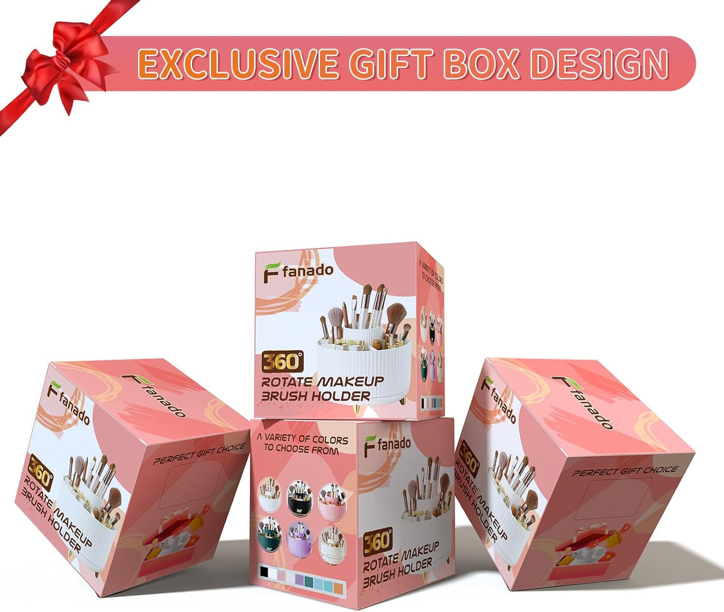 Bling 360° Rotate Makeup Brush Holder Organizer, Makeup Organizers Countertop, Makeup organization and Skincare Storage for Vanity, Gift for Women Girls (Bling dz-White AB)