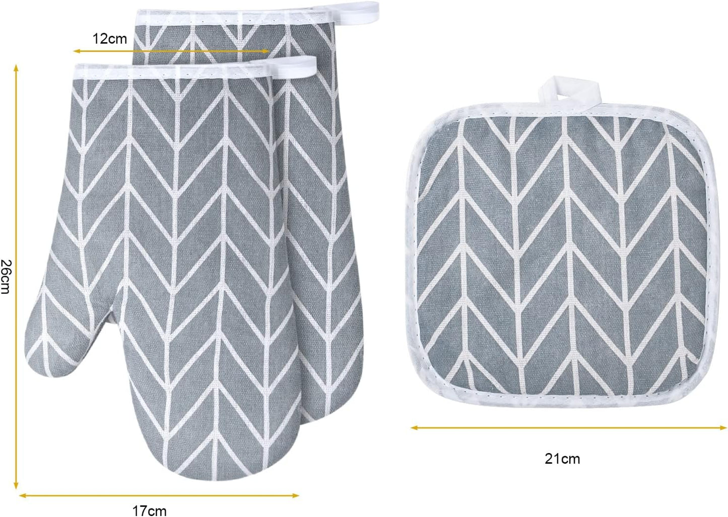 AUAUY Oven Mitts and Pot Holders 6PCS Set, 392°F Heat Resistant Cooking Gloves and Hot Pads Baking Mittens BBQ Gloves, Top Kitchen Gadgets, Non-Slip Kitchen Mittens for Oven Cooking Baking Grilling