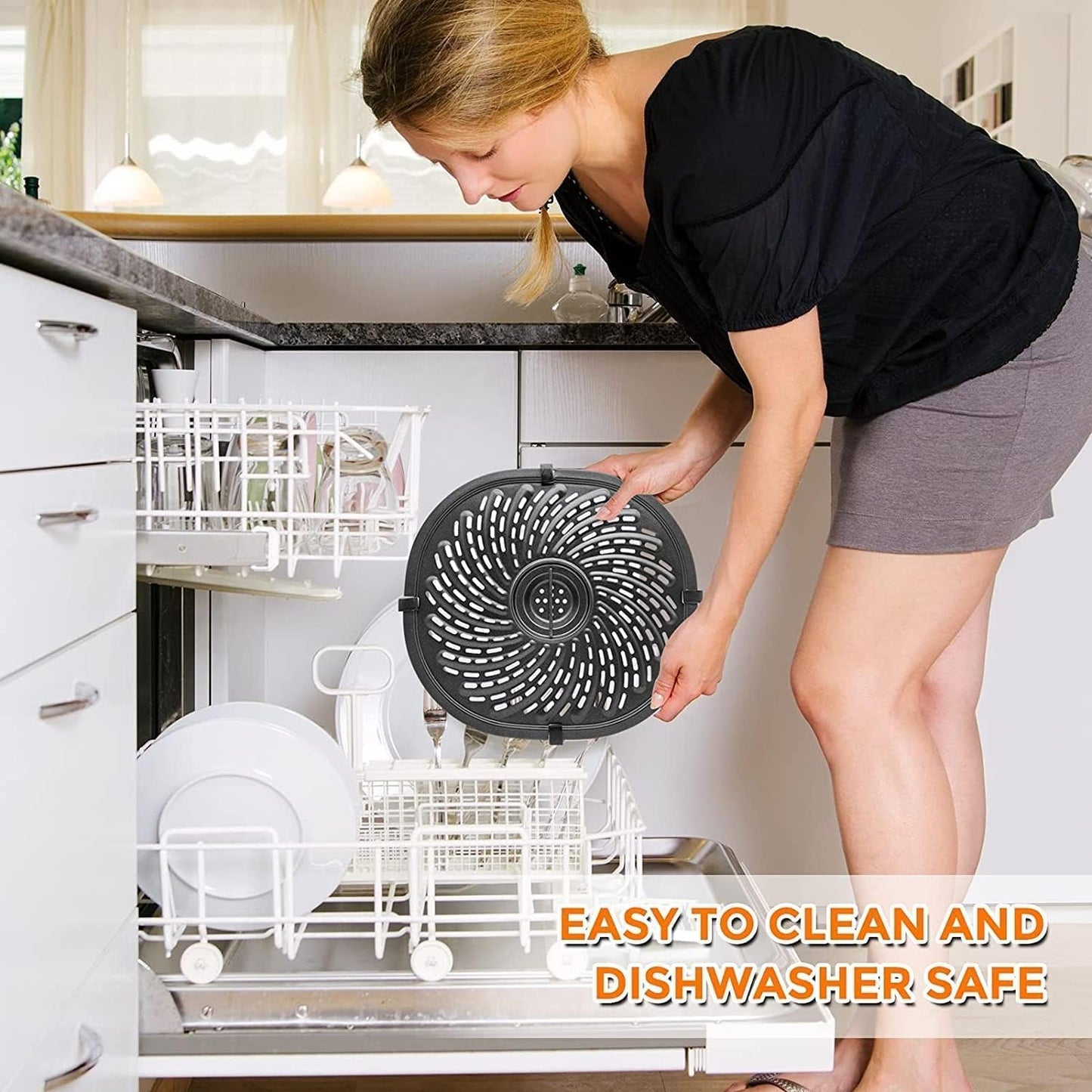 7QT Air Fryer Grill Pan for PowerXL Gowise USA Air Fryers, Upgraded Double-layer Coating Air Fryer Grill Crisper Plate Tray Griller Rack Grate Grid Insert Pan for 7QT Air Fryers, Nonstick