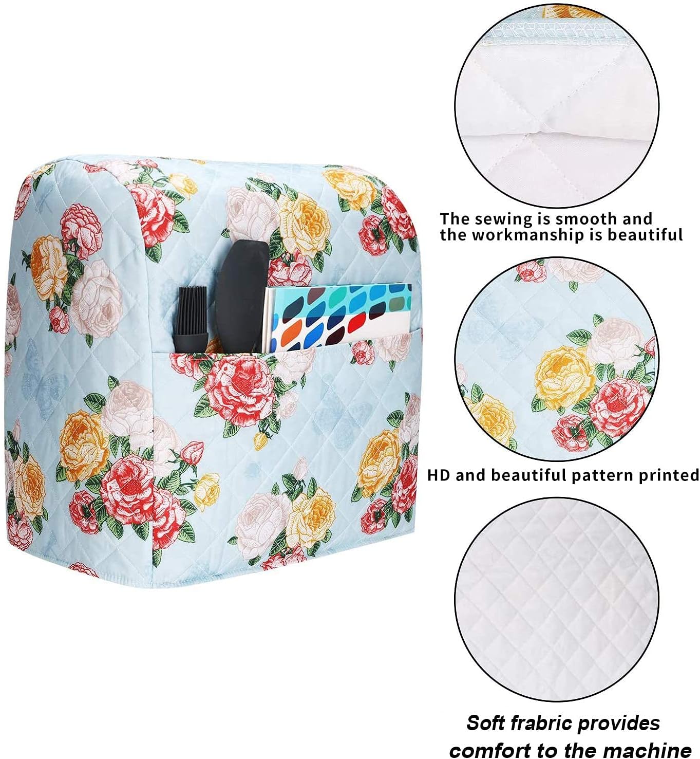 Kitchen Aid Mixer Cover For Woman Pioneer Compatible with 6-8 Quarts Hamilton Stand Mixer/Tilt Head & Bowl Lift Model,Floral Print Accessories