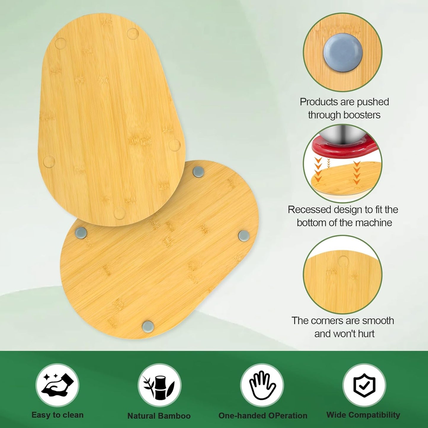 Bamboo Mixer Slider Compatible with Kitchen aid Bowl Lift 5-8 Qt Stand Mixer - Kitchen Countertop Storage Mover Sliding Caddy for Kitchen Aid 5-8 Qt Mixer (5.5-8 Qt with Foot Slot - Natural)