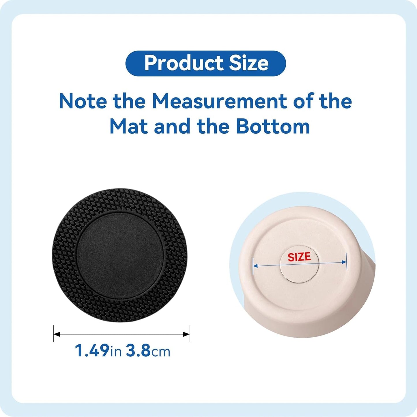 Silicone Bottom Protector for The Bottom of Mugs and Other Containers with a Bottom Diameter of 1.49" 38 mm, Multi-Use Non-Slip Mat（12pack