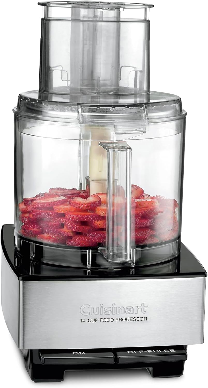 Cuisinart Food Processor, 14-Cup Vegetable Food Chopper for Mincing, Dicing, Shredding, Puree & Kneading Dough, 720-Watt Motor, Stainless Steel, DFP-14BCNY