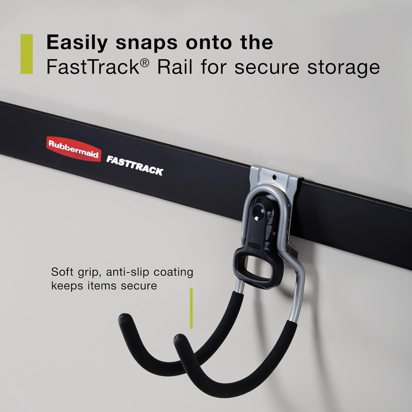 Rubbermaid FastTrack Utility Hook Garage Wall/Tool Hanger Wall Mount and Heavy Duty Tool Hanger for Home/Garage/Wall/Shed Organization
