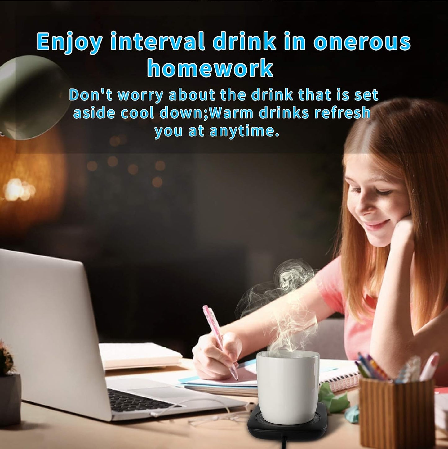 Misby Mug Warmer for Desk Use, Auto Shut Off, Gravity-Induction Warmer for Coffee Lovers - Christmas/Birthday Gift (Deep Black)