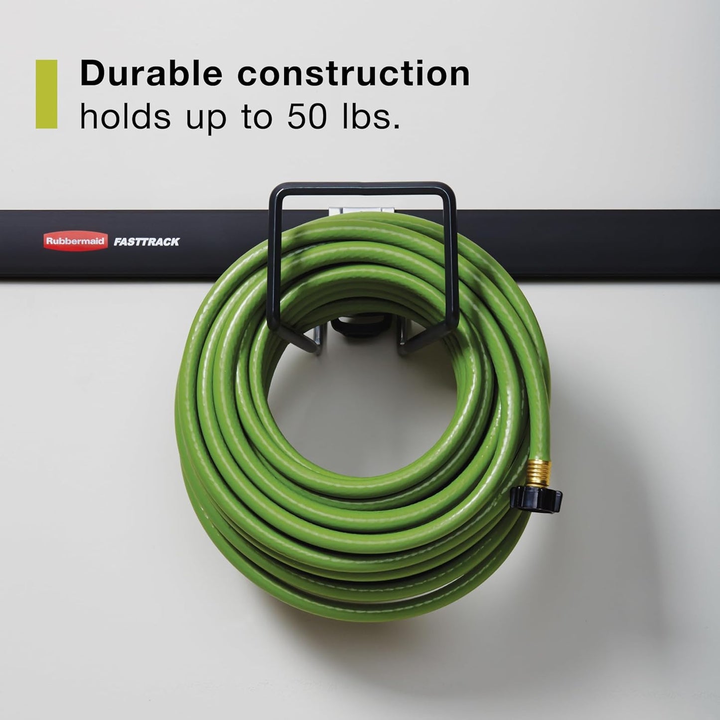 Rubbermaid Garage FastTrack Hose Hook Satin Nickel Wall Mounted Storage System Holds up to 50 pounds for Home/Garage