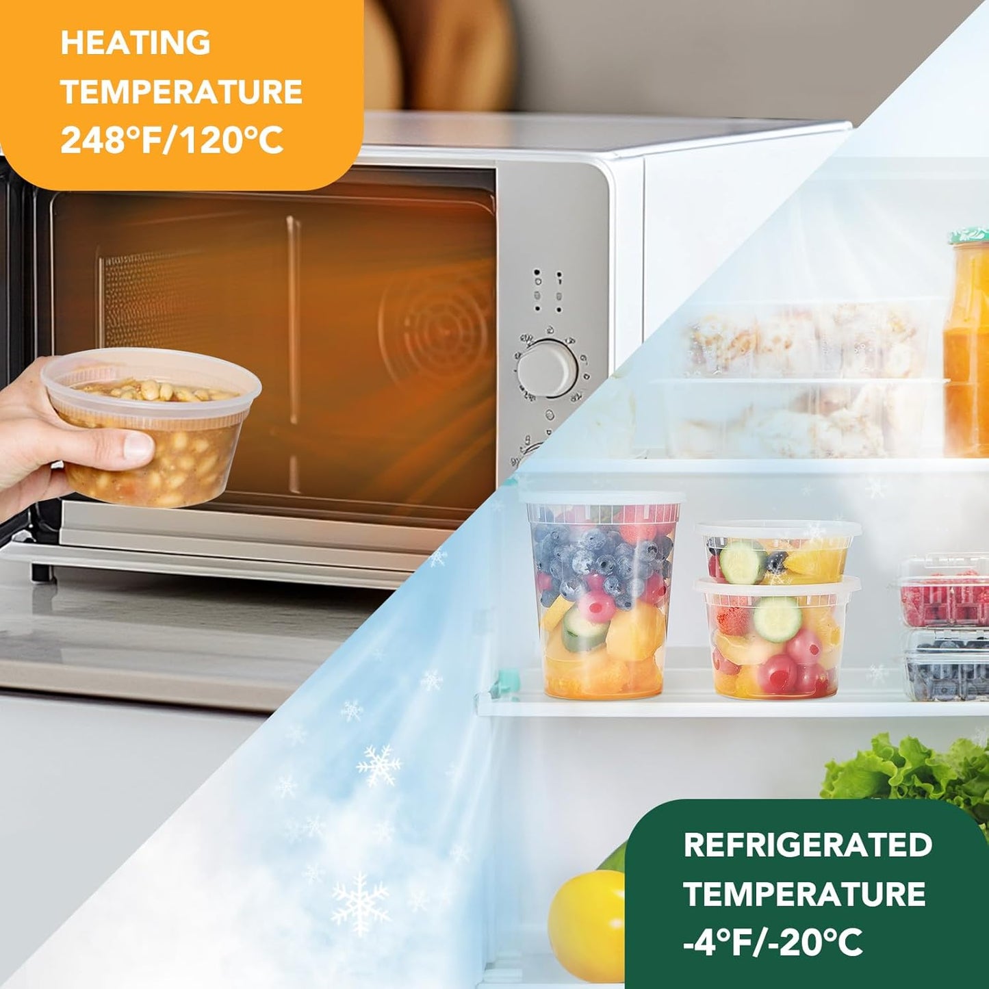 Glotoch Soup Containers With Lids, 48 Pack 8 oz(1 Cup) Deli Containers, To Go Container, Freezer Container For Food-Microwave, Freezer & Dishwasher Safe Eco-Friendly, BPA-Free, Reusable&Stackable